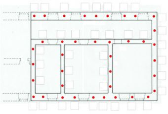 Pfahllageplan für die Nachgründungsmaßnahmen am Erweiterungsbau des Krankenhauses Passau Pfahllageplan für den Vortrieb der DIMMER-Pfähle der Nachgründung des Erweiterungsbaus des Krankenhauses Passau